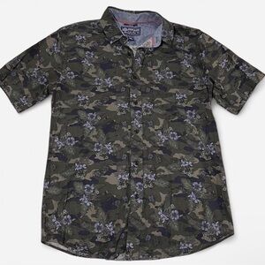 American Rag Green Camouflage Floral Shirt